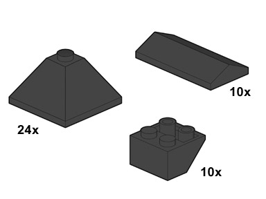 Конструктор LEGO (ЛЕГО) Bulk Bricks 10053 Black Roof Tiles