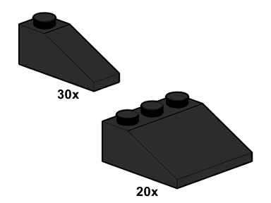 Конструктор LEGO (ЛЕГО) Bulk Bricks 10055 Black Roof Tiles