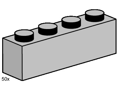 Конструктор LEGO (ЛЕГО) Bulk Bricks 3469 1x4 Light Grey Bricks