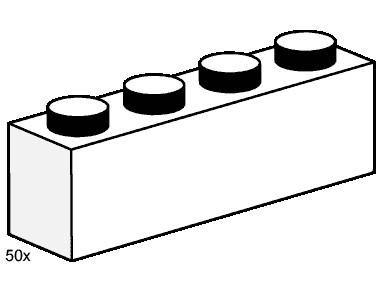 Конструктор LEGO (ЛЕГО) Bulk Bricks 3470 1x4 White Bricks