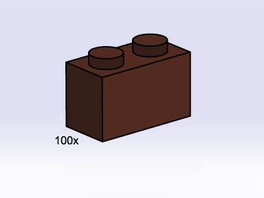 Конструктор LEGO (ЛЕГО) Bulk Bricks 3751 1x2 Brown Bricks
