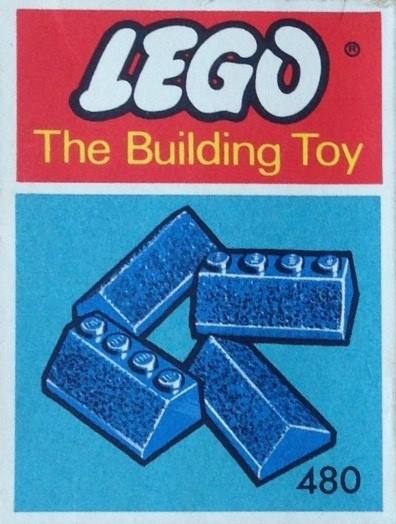 Конструктор LEGO (ЛЕГО) System 480 Slopes and Slopes Double 2 x 4, Blue (The Building Toy)