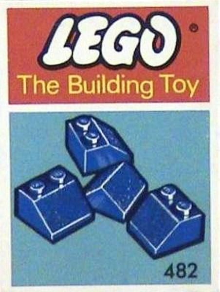 Конструктор LEGO (ЛЕГО) System 482 Slopes and Slopes Double 2 x 2, Blue (The Building Toy)