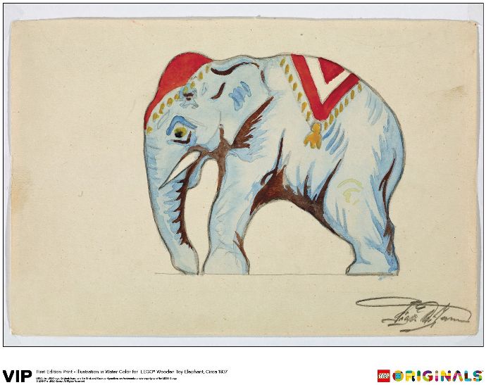 Конструктор LEGO (ЛЕГО) Gear 5005997 1st Edition Elephant Water Colour Print, Circa 1937
