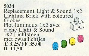 Конструктор LEGO (ЛЕГО) Service Packs 5034 Light and Sound 1 x 2 Lighting Brick and 4 Colour Globes
