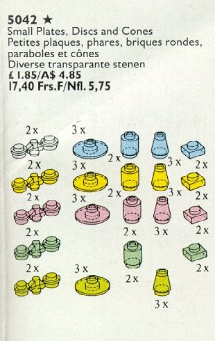 Конструктор LEGO (ЛЕГО) Service Packs 5042 Space Light and Radar Plates, Disks and Cones (Transparent Lights)