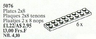 Конструктор LEGO (ЛЕГО) Service Packs 5076 Plates 2 x 8 White