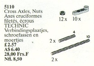Конструктор LEGO (ЛЕГО) Service Packs 5110 Cross Axles, Nuts