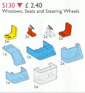 Конструктор LEGO (ЛЕГО) Service Packs 5130 Windows, Seats, Steering Wheels