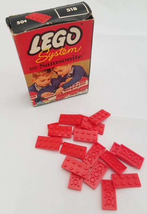 Конструктор LEGO (ЛЕГО) Samsonite 518 2 X 4 Plate (Flat Roof Bricks with 8 Studs)