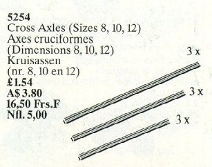 Конструктор LEGO (ЛЕГО) Service Packs 5254 Cross Axles Sizes 8, 10, 12