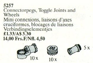 Конструктор LEGO (ЛЕГО) Service Packs 5257 Connector Pegs, Toggle Joints and Wheels