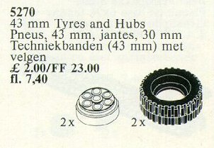 Конструктор LEGO (ЛЕГО) Service Packs 5270 2 Tyres and Hubs 43 mm