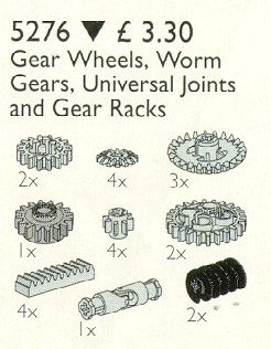 Конструктор LEGO (ЛЕГО) Service Packs 5276 Gear Wheels, Worm Gears and Racks, Universal Joints
