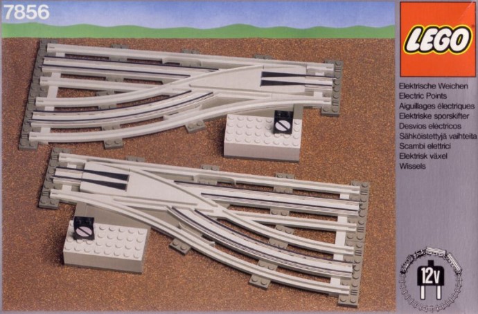 Конструктор LEGO (ЛЕГО) Trains 7856 Left and Right Manual Points with Electric Rails Grey 12 V