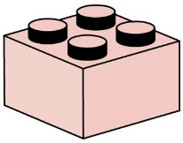 LEGO Bulk Bricks 10004 2x2 Sand Red Bricks