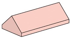 LEGO Bulk Bricks 10007 2x4 Sand Red Ridge Roof Tiles, Steep Sloped
