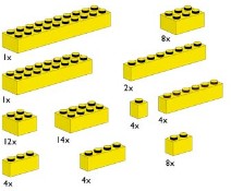 LEGO Bulk Bricks 10010 Assorted Yellow Bricks
