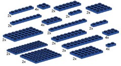 LEGO Bulk Bricks 10011 Assorted Blue Plates