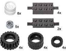 LEGO Bulk Bricks 10049 Large Wheels and Axles