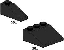 LEGO Bulk Bricks 10055 Black Roof Tiles