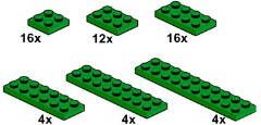 LEGO Bulk Bricks 10059 Dark Green Plates