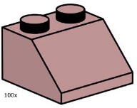 LEGO Bulk Bricks 10114 2 x 2 Sand Red Roof Tile