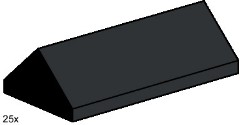 LEGO Bulk Bricks 3444 2x4 Ridge Roof Tiles Steep Sloped Black