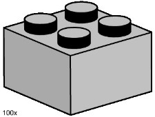 LEGO Bulk Bricks 3454 2x2 Light Grey Bricks
