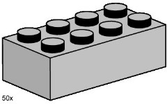 LEGO Bulk Bricks 3459 2x4 Light Grey Bricks