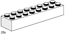LEGO Bulk Bricks 3465 2x8 White Bricks