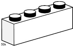 LEGO Bulk Bricks 3470 1x4 White Bricks