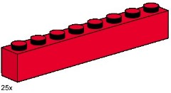 LEGO Bulk Bricks 3482 1x8 Red Bricks