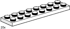LEGO Bulk Bricks 3490 2x8 White Plates