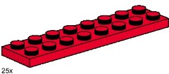 LEGO Bulk Bricks 3491 2x8 Red Plates