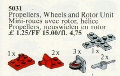 LEGO Service Packs 5031 2 Propellers, 3 Nose Wheels and Rotor Unit