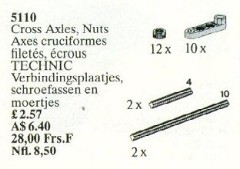 LEGO Service Packs 5110 Cross Axles, Nuts