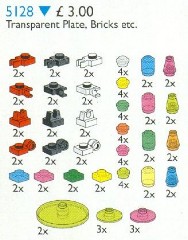LEGO Service Packs 5128 Transparent Plates, Bricks, Toolholders