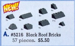 LEGO Service Packs 5216 Black Roof Bricks Assorted