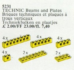 LEGO Service Packs 5231 20 Technic Beams and Plates Yellow