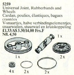 LEGO Service Packs 5259 Universal Joint, Rubber Bands and Wheels