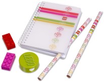 LEGO Gear 851910 Classic Stripes Pink Stationery Set