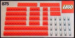 LEGO Technic 875 Red Beams with Connector Pegs
