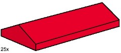 LEGO Bulk Bricks B005 2 x 4 Ridge Roof Tiles, Low Sloped Red